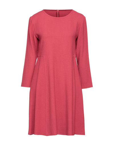 Shop Antonelli Woman Mini Dress Coral Size 4 Viscose, Virgin Wool, Elastane In Red