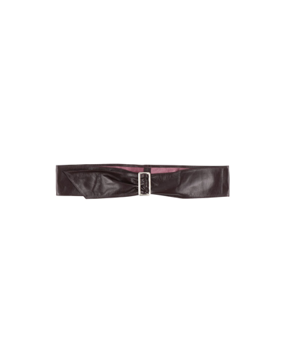 Shop Blouson Woman Belt Burgundy Size Onesize Soft Leather In Red