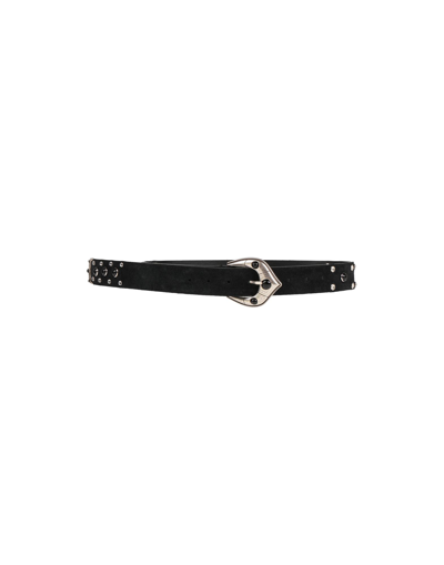 Shop Maje Woman Belt Black Size 3 Bovine Leather, Zamak