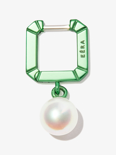 Shop Eéra 18k White Gold Pearl Drop Earring In Silver