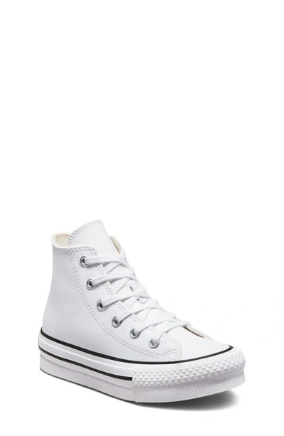 Shop Converse Kids' Chuck Taylor® All Star® Eva Lift High Top Sneaker In White/ Natural Ivory/ Black