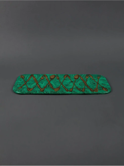 Shop Fornasetti Posateria Cutlery Tray In Green