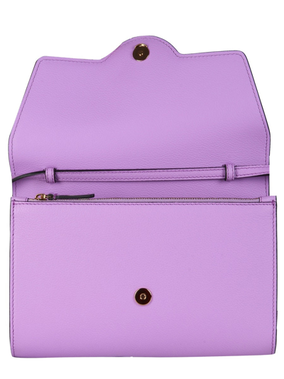 Shop Versace Wallet Along Medusa In Purple