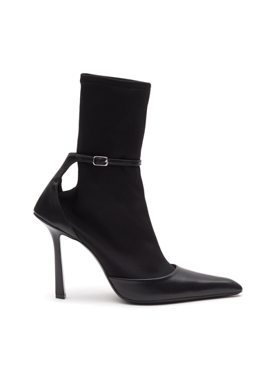 Shop Alexander Wang ‘viola' Buckled Strap Ankle Sock Pointed Toe Heeled Boots In Black