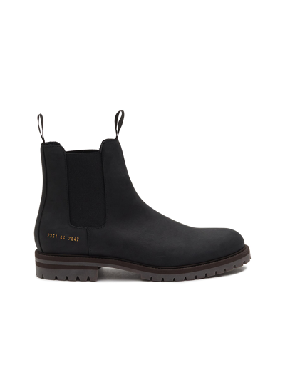 Shop Common Projects ‘winter' Lug Sole Leather Chelsea Boots In Black