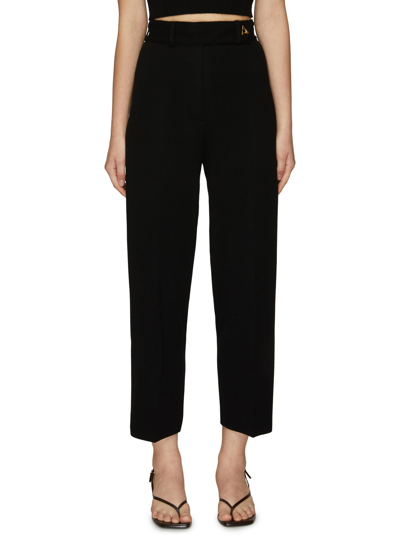 Shop Aeron 'madeleine' Pleated Knit Cropped Pants In Black