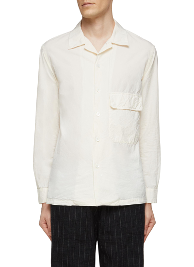 Shop Barena Venezia 'zizola' Flap Chest Pocket Detail Cotton Button Up Shirt In White