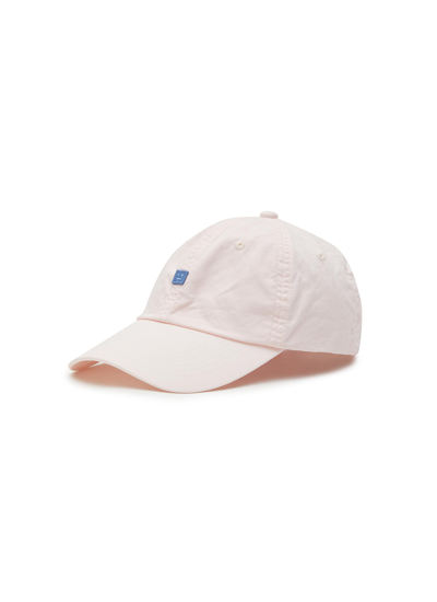 Shop Acne Studios Face Embroidery Organic Cotton Cap In Pink