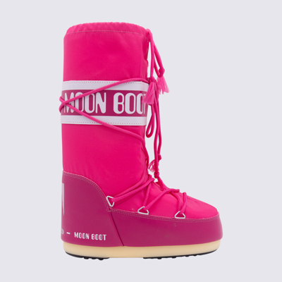 Shop Moon Boot Fuchsia Boots In Bouganville