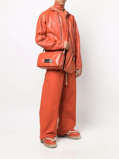 Rick Owens Big Quilted Griffin Messenger Bag In Orange