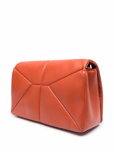 Rick Owens Big Quilted Griffin Messenger Bag In Orange