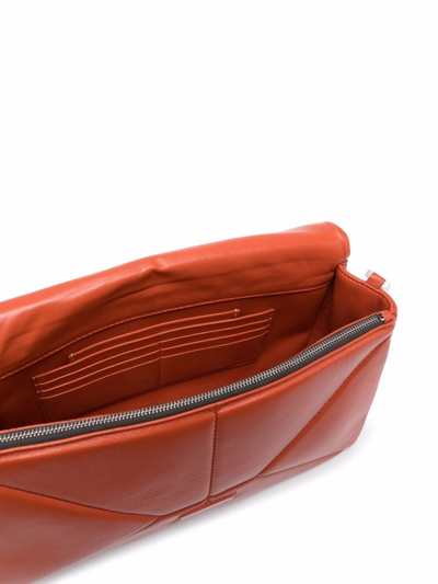 Shop Rick Owens Big Quilted Griffin Messenger Bag In Orange