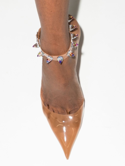 Amina Muaddi Tan Julia Heels In Braun