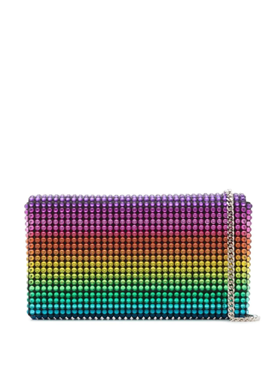 Shop Amina Muaddi Paloma Crystal-embellished Clutch Bag In Gelb