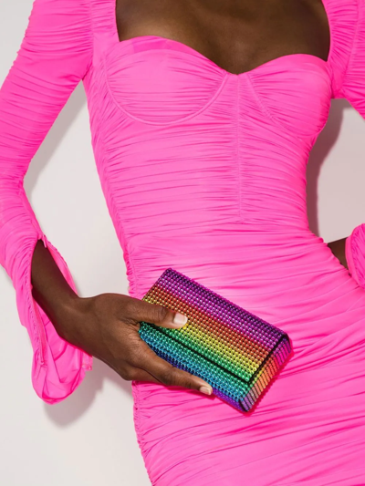Amina Muaddi Paloma Crystal-embellished Clutch Bag In Gelb