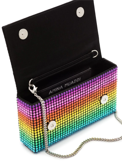 Amina Muaddi Paloma Crystal-embellished Clutch Bag In Gelb