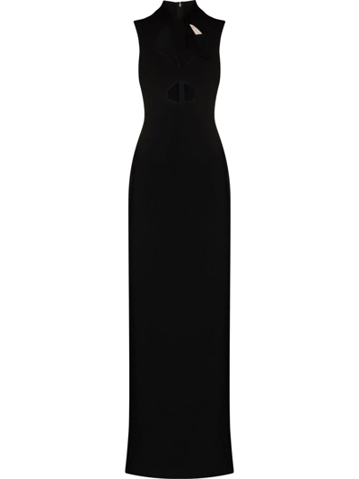 Roksanda Kamaria Bow-tie Cut-out Sleeveless Gown In Black