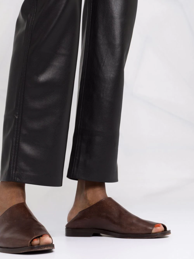 Shop Nanushka Faux-leather Cropped Straight-leg Trousers In Black