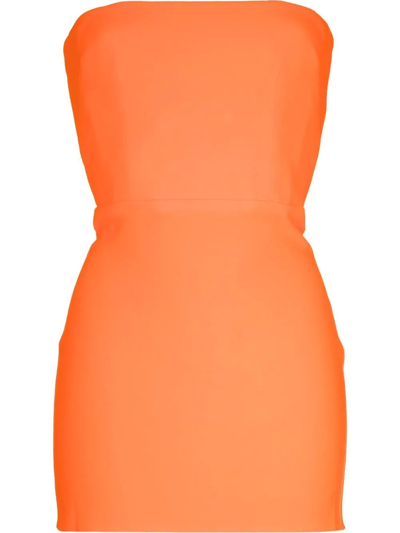 Shop Alex Perry Lux Strapless Mini Dress In Orange
