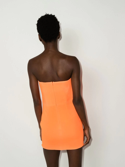 Shop Alex Perry Lux Strapless Mini Dress In Orange