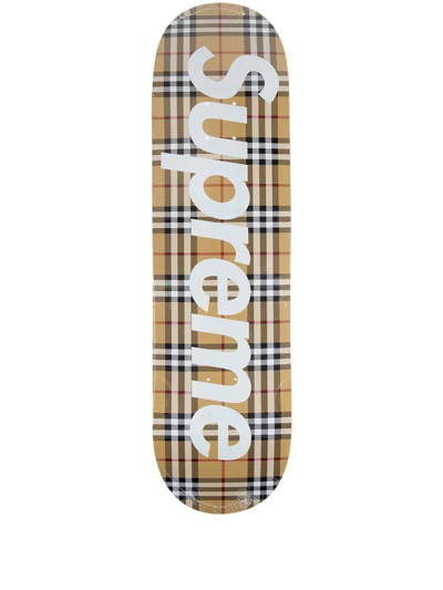 Supreme X Burberry Skateboard Deck In Braun