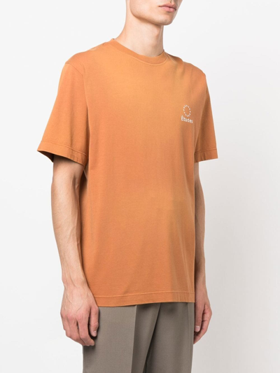Etudes Studio Logo-print Short-sleeved T-shirt In Brown