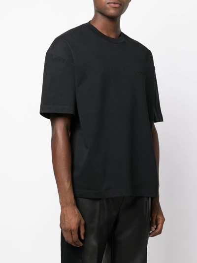 Shop Etudes Studio Embroidered-logo Organic Cotton T-shirt In Black