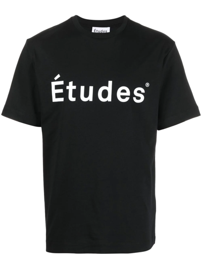 Shop Etudes Studio Logo-print Organic Cotton T-shirt In Black