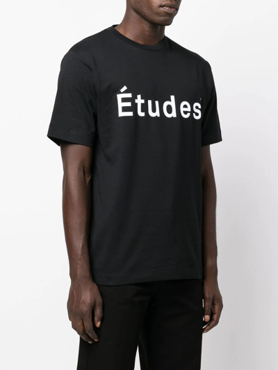Shop Etudes Studio Logo-print Organic Cotton T-shirt In Black