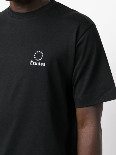Shop Etudes Studio Wonder Logo Organic-cotton T-shirt In Black