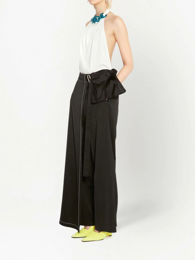 Jw Anderson Chain-embellished Gabardine Halterneck Top In White