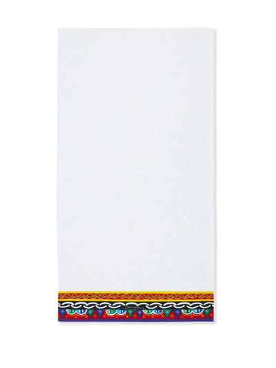 Shop Dolce & Gabbana Set Of Five Terry Cotton Towels In Weiss