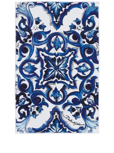 Shop Dolce & Gabbana Terry Cloth Bath Mat In Weiss