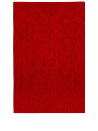 Dolce & Gabbana Logo Jacquard Bath Mat In Rot