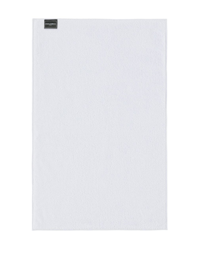 Shop Dolce & Gabbana Terry Cloth Bath Mat In Weiss