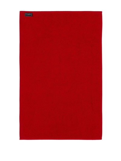 Shop Dolce & Gabbana Logo Jacquard Bath Mat In Rot