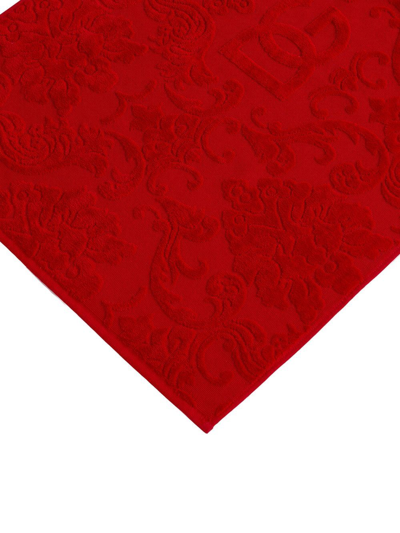 Dolce & Gabbana Logo Jacquard Bath Mat In Rot
