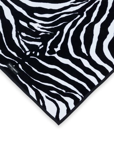 Dolce & Gabbana Terry Cotton Hand Towel In Schwarz