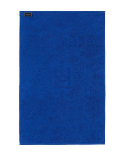 Shop Dolce & Gabbana Logo Jacquard Bath Mat In Blau