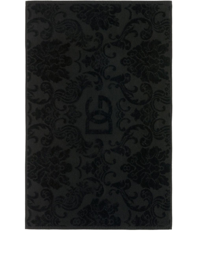 Shop Dolce & Gabbana Logo Jacquard Bath Mat In Schwarz