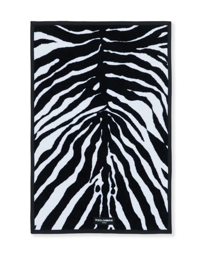 Shop Dolce & Gabbana Terry Cotton Guest Towel In Schwarz