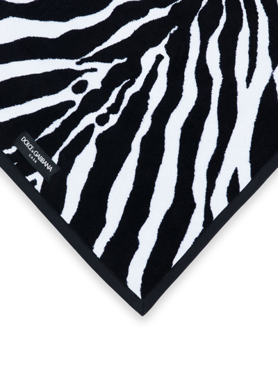 Shop Dolce & Gabbana Terry Cotton Guest Towel In Schwarz