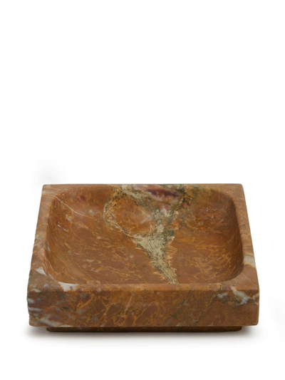 Shop Michaël Verheyden Small Vendome Marble Square Tray In Braun