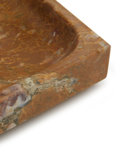 Shop Michaël Verheyden Small Vendome Marble Square Tray In Braun