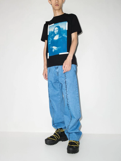 Shop Off-white Monalisa Logo-print T-shirt In Black