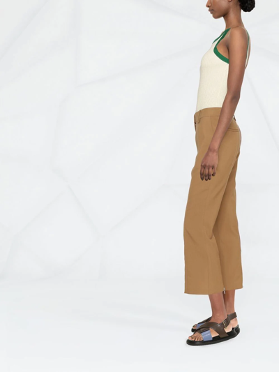 Shop Marni Flared Cropped Trousers In Neutrals