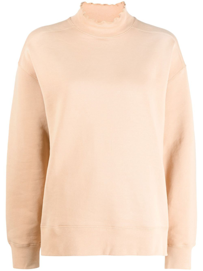 Shop Filippa-k Soft Sport Frill Edge Long-sleeve Sweatshirt In Neutrals