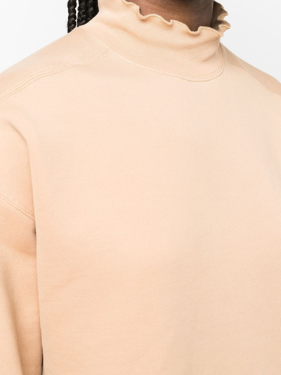 Shop Filippa-k Soft Sport Frill Edge Long-sleeve Sweatshirt In Neutrals
