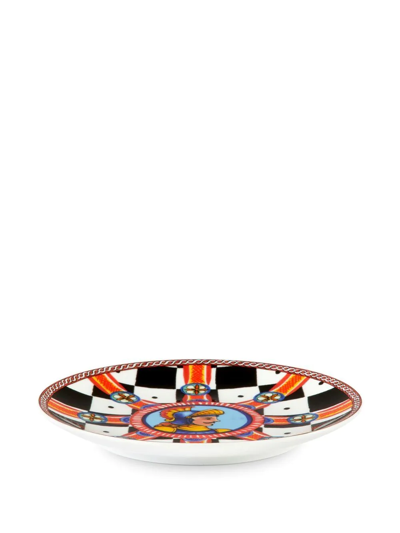 Shop Dolce & Gabbana Porcelain Bread Plates (set Of 2) In Multicolour