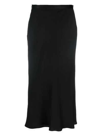 Shop Calvin Klein Logo-waistband Detail Midi Skirt In Schwarz